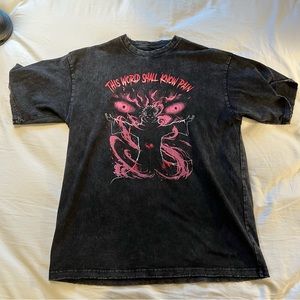 Naruto Anime Pain Acid Wash Black T-Shirt - Large